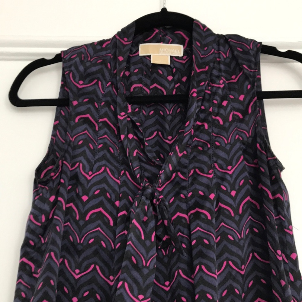 MICHAEL KORS front tie sleeveless blouse 2